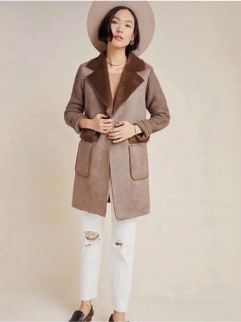 Anthropologie Brown Piper Sweater Coat